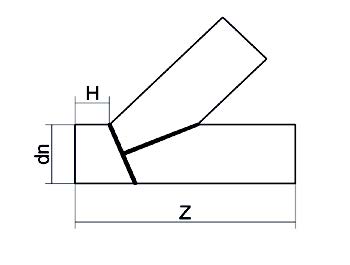 Тройник сегментный 45°